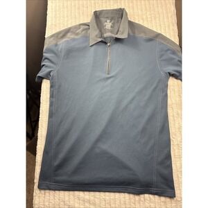 Kuhl Polo Mens XL Blue Shadow Performance Short Sleeve 1/4 Zip Shirt
